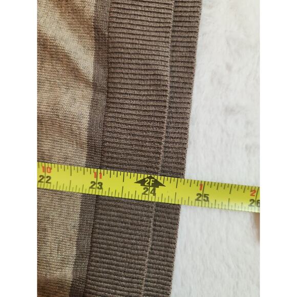 Banana Republic Sweater Vest Mens Small Brown Tan Striped Cashmere Silk V-Neck - Picture 6 of 8